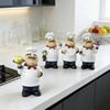 Ручная роспись Фигурка Шеф-повара Ручная роспись Мультяшная Фигурка Шеф-повара Кухня Столовая Скульптура Фруктовая тарелка Декорация ложкой для торта