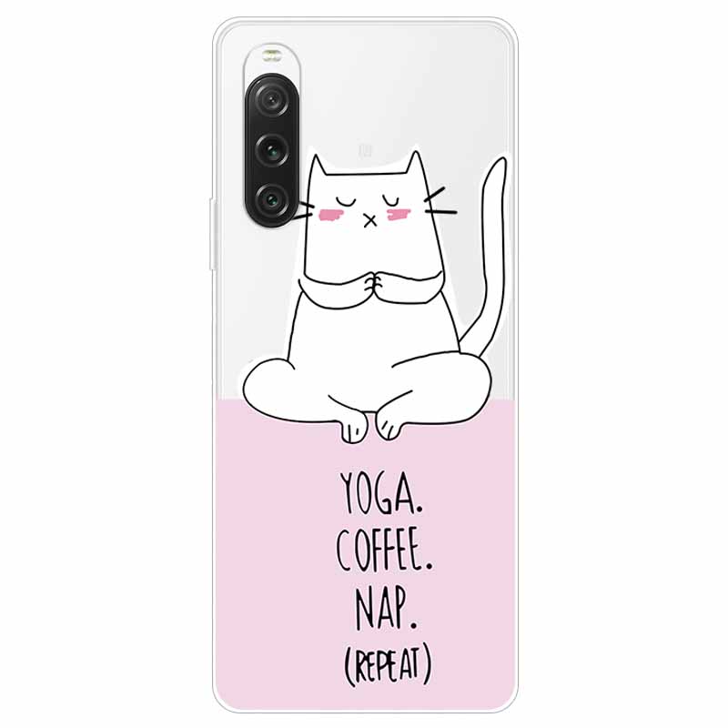 Чехол для Sony Xperia 10 V / 1 V 2023 Прозрачный ТПУ Мягкий Милый Силиконовый Прозрачный Чехол для Sony Xperia 1 10 IV Чехлы для Телефона 10V 10IV