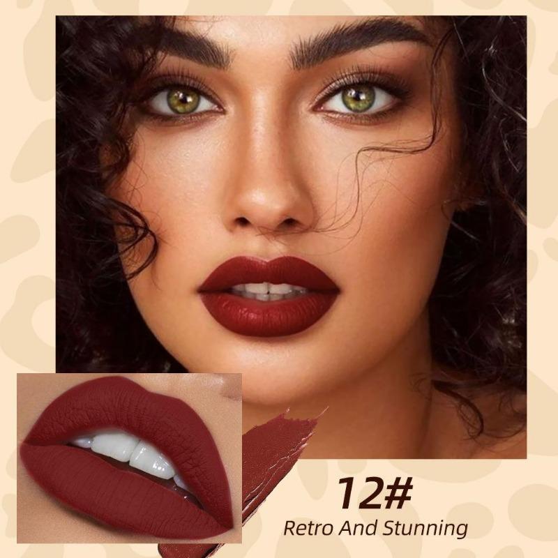 Матовая бархатная помада Misted Leopard Lip Glaze легко наносится, не оставляет пятен на чашке, не выцветает