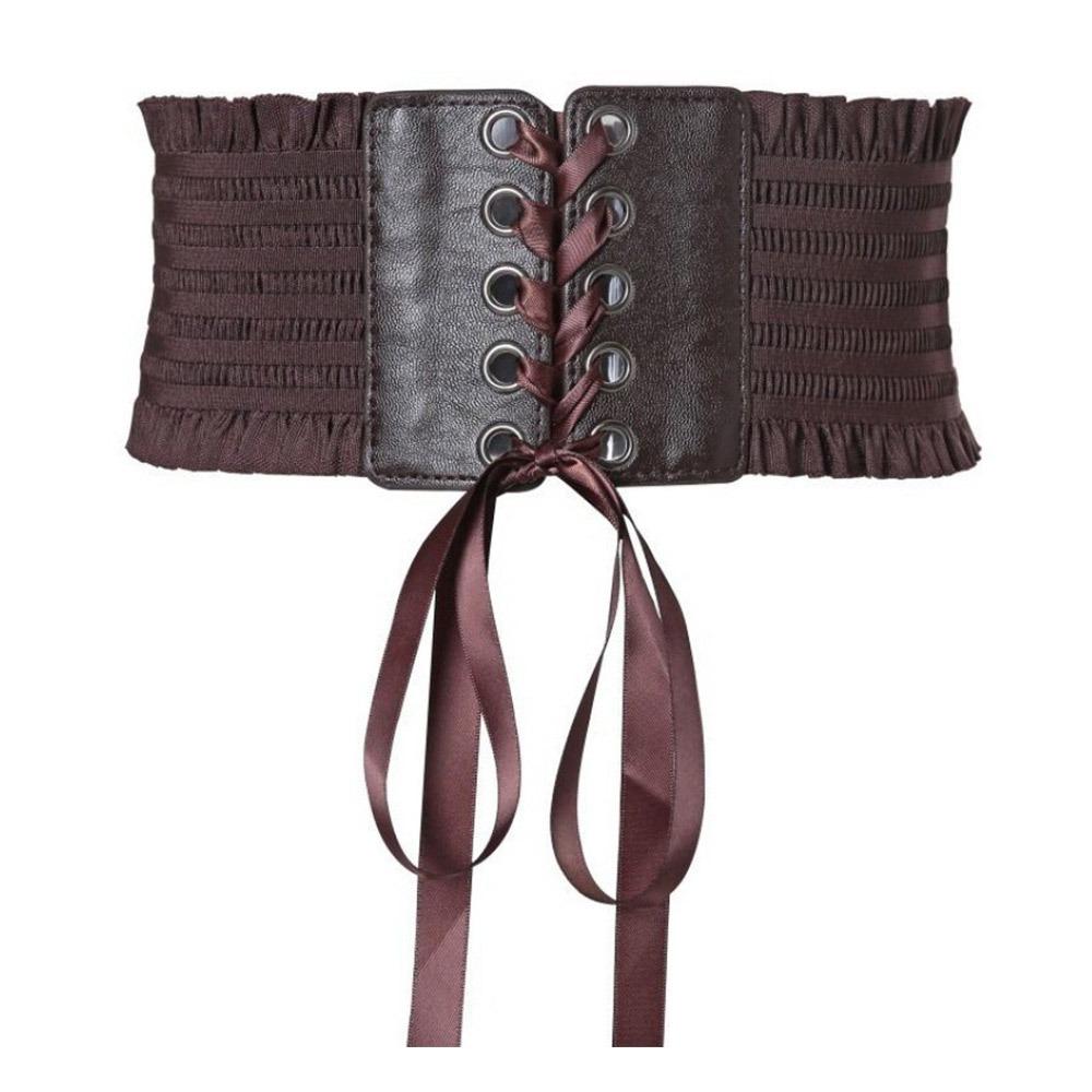 PU Leather Corset Waist Belt Stretchy Waist Bands Body Shapewear  For Skirts Dress Top Clothes