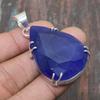 Lab Created Blue Sapphire Gemstone 925 Sterling Silver Handmade Wonderful Jewelry Pendant