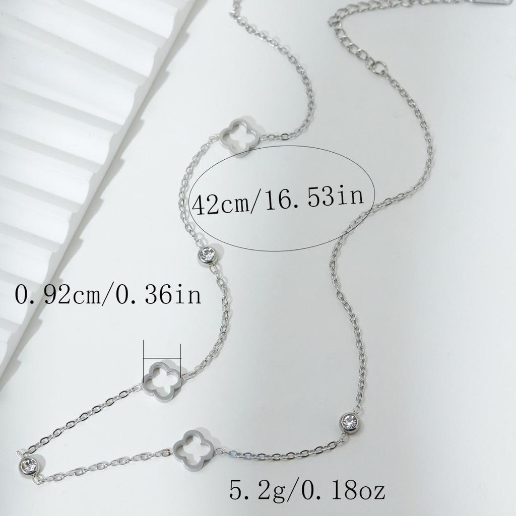 Модный, простой и элегантный набор браслет и колье с клевером. Идеально подходит для повседневной носки и всех случаев. Украшения с клевером