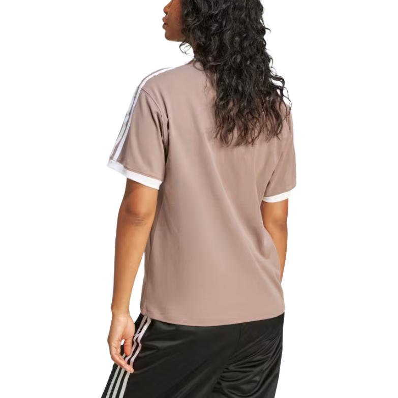 Adidas Женская футболка с тремя полосками Trace Brown для женщин в уличном стиле JD4570