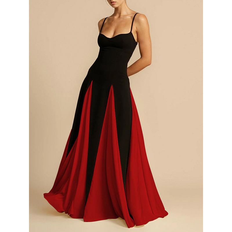 Элегантная мода модный ночной клуб с открытыми плечами сшитый большой юбкой слинг платье женские вечерние платья