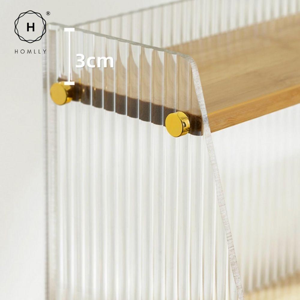 Homlly Dustproof Kitchen Storage Tabletop Cupboard Rack with Acrylic Door