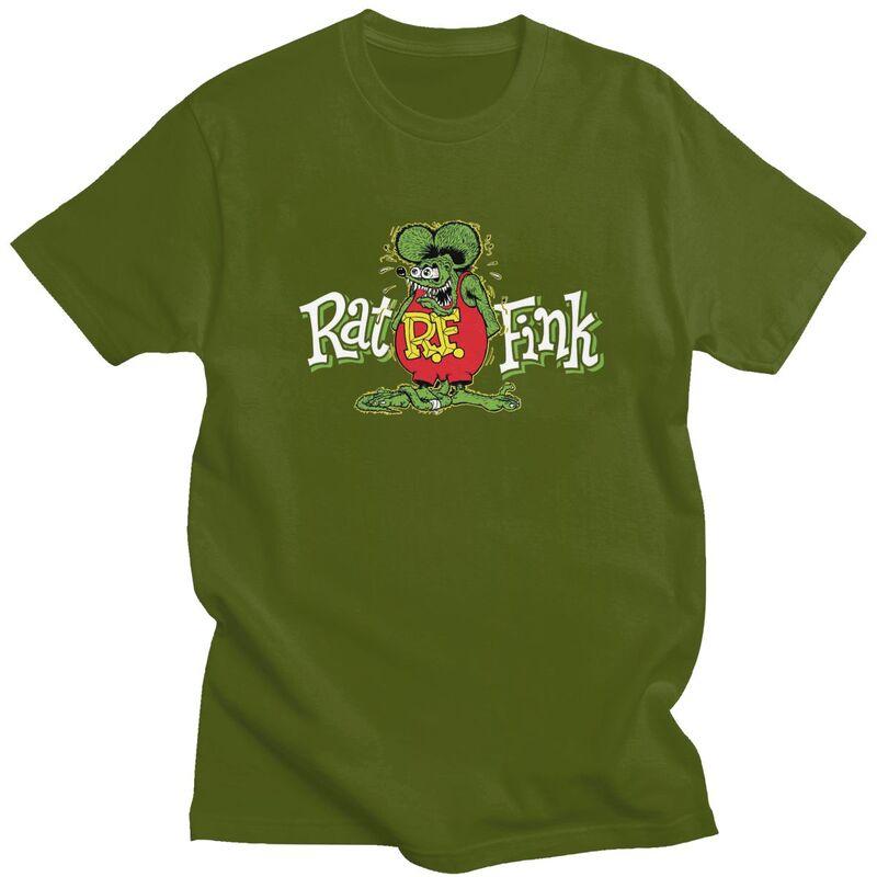 Мужские футболки на заказ с рисунками из аниме и мультфильмов, Rat Fink. Хлопковые футболки с коротким рукавом, повседневные.