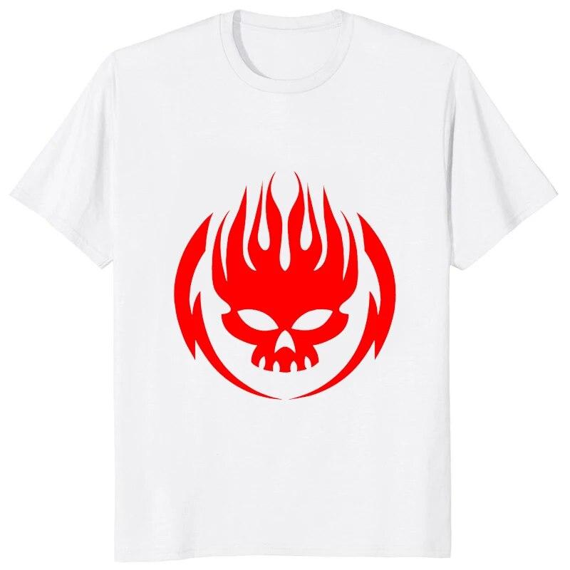 The Offspring Flame Skull Logo Head Панк-футболка Поклонники рок-группы Модная уличная одежда Повседневная футболка унисекс Повседневные хипстерские свободные футболки