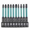 10PCS 70mm High Torque Screwdriver Bits Set PH/PZ/Trox for Electrician Circuit Breakers Industrial Maintenance Pro Tools
