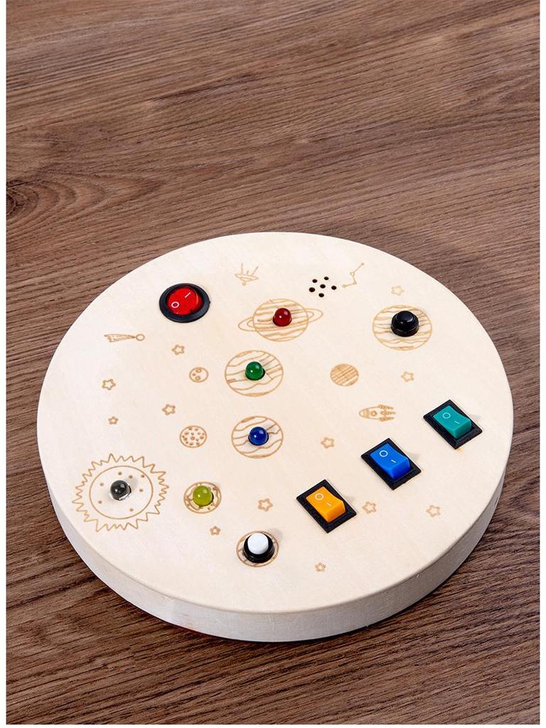 Деревянный светодиодный выключатель света, бизиборд: Развивающая игрушка для детей