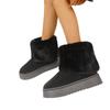 Women's Winter Warm Thickened and Padded Thick Bottom Flat Heel Short Boots Warm Mid-top Snow Boots