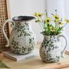 Американская Country Керамический Молочник-Ваза с Глазурью Кракелюр - Пасторальный Фэн-шуй Цветочная Композиция Ретро Декор