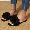 Ladies Shoes 2024 Brand Summer Women's Slippers Solid Flowers Open Toe Low-heeled Large Size Light Outdoor Beach Slippers Women