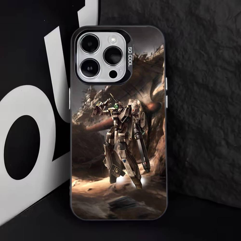 R-Roboteches M-Macross (1) Чехол для телефона для iPhone 17,16,15,14,13,12,11,Pro,Max,Plus,E,Air,Mini Черный ТПУ Чехол