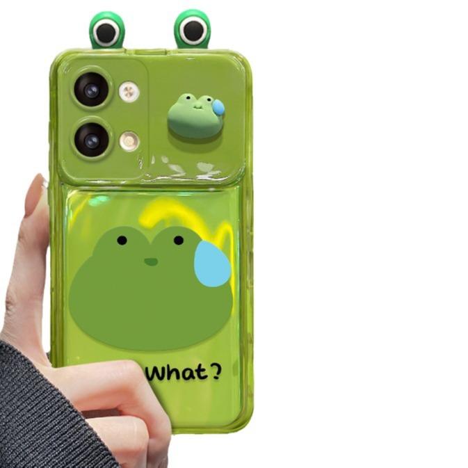 Подходит для чехла для мобильного телефона Xiaomi 13, 12/10s, кулона в виде лягушки, Redmi K50/60pro, Flip Mirror Note9.