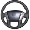 Подходит для Nissan Armada 2012-2022, чехол для рулевого колеса с прострочкой, черная кожаная обертка для рулевого колеса, нескользящий чехол для рулевого колеса автомобиля