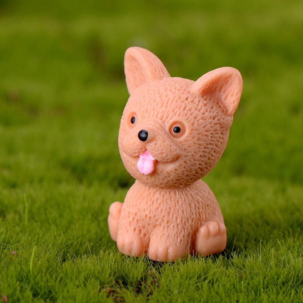 Home Decor Cute Mini Resin Puppy Statue Figurines Cake Decoration Animal Miniature Dog Ornament