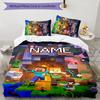 3pcs Minecraft1 Cover Set - Personalized Name, HD Printed Bedding with 1 Cover and 2 Pillowcases - Perfect for Home Decor, Easy Care