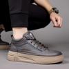 Мужская повседневная обувь из натуральной кожи с толстой подошвой 2024 года, универсальные удобные кроссовки для мужчин, высокое качество, обувь для скейтбординга на открытом воздухе