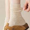 Female Autumn and Winter Pure Color 10A Antibacterial Deodorant Anti Paging Elastic Boneless Tube Stack Socks