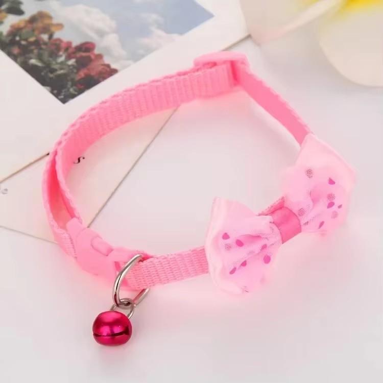 1pcs Cute Cat Collar with Bow Tie and Bell Breakaway Pets Collars Adjustable Safety Kitten Collar for Boy Girl Cats Gifts
