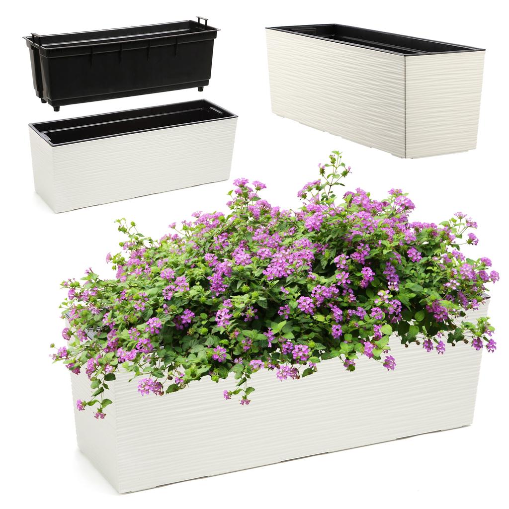 KADAX Doniczka Skrzynka Balkonowa + Wkład 19x56cm 