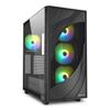 Корпус для ПК Sharkoon Mid Tower REBEL C80G RGB, боковая панель из закаленного стекла, 120 мм, 4 вентилятора ARGB, стандартная комплектация, совместимая с материнской платой
