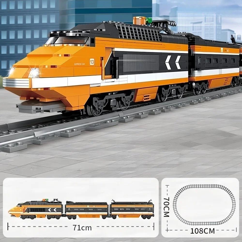 Игрушки-конструкторы «Движущийся поезд» с мотором – Идеально для транспортных средств – Сумасшедшие Мальчики Развивают Практические Навыки Понимание Железнодорожного Транспорта