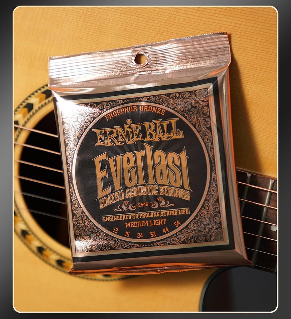 Струны для акустической гитары Ernie Ball Phosphor Bronze с покрытием, антикоррозийный комплект из 6 штук.