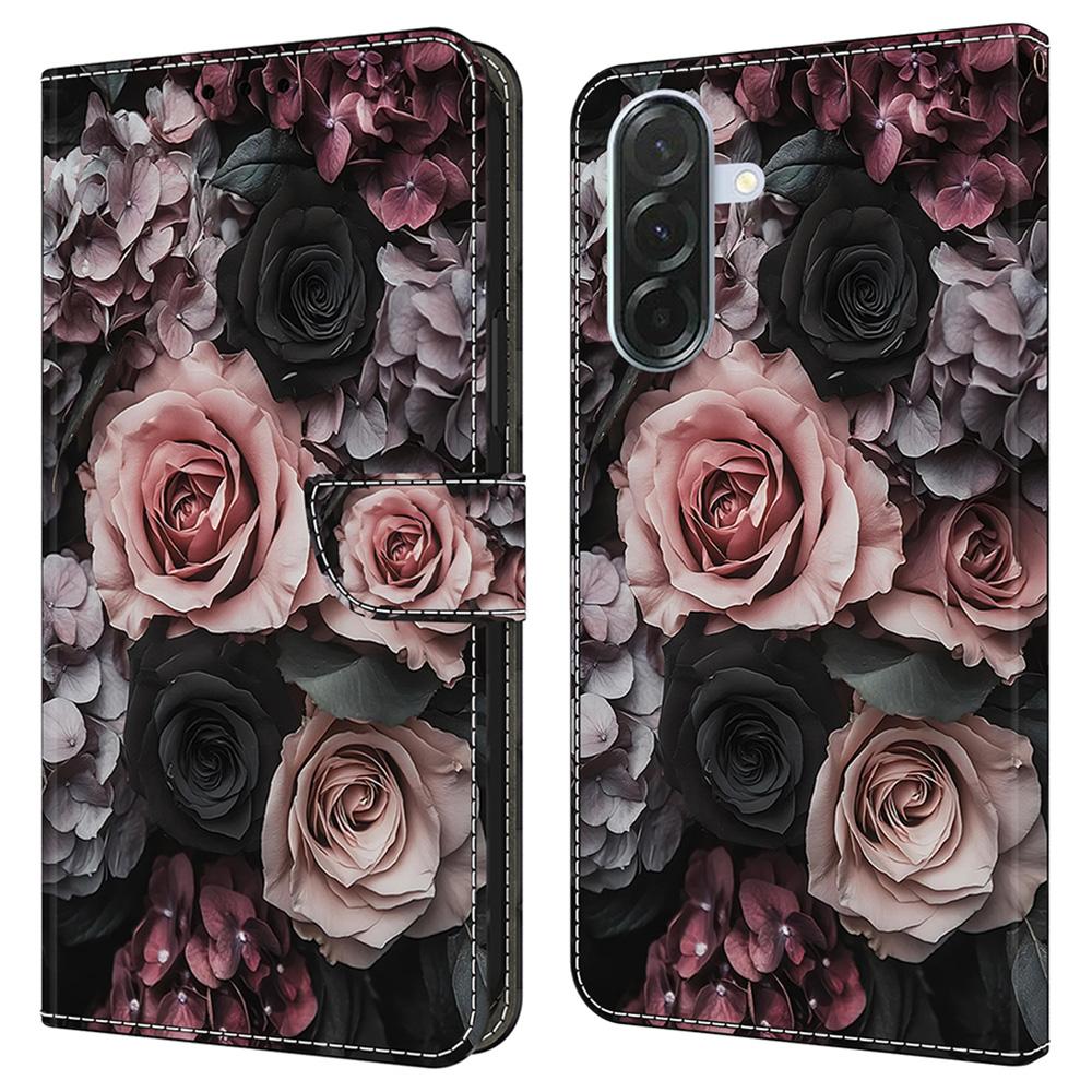 Для Samsung Galaxy A36 5G Кожаный чехол С принтом Узор Кошелек Подставка Флип-чехол для телефона