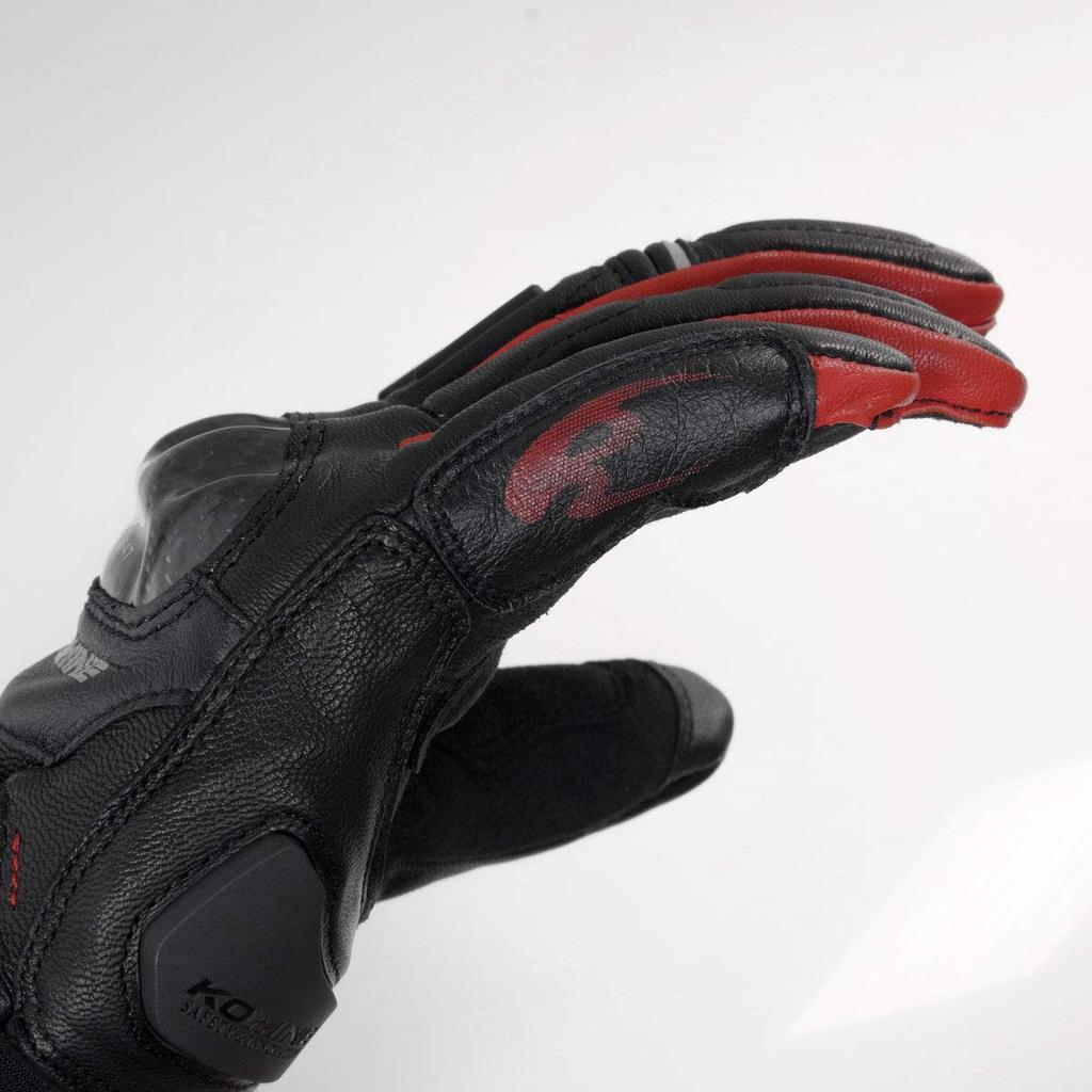 KOMINE Мотоциклетные защитные ветрозащитные кожаные перчатки HG XL черные/красные 06-844 GK-844