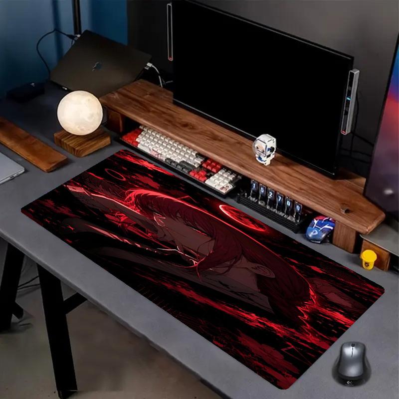 Makima Chainsaw Man Print Mouse Pad, Anti‑Slip Desktop keyboard Mat, for PC Laptop Gaming Working Daily Use, Cool Festival Surprise Gift