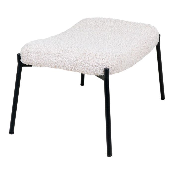 Glasgow Pouf, imitation peau de mouton, blanc.