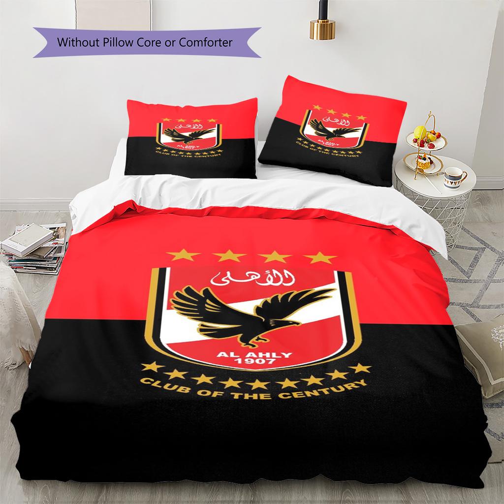 Al Ahly Pattern Bedding Set Quilt Cover Pillowcase Home Decor Gift (1 * duvet cover + 2 * pillowcase, without core)