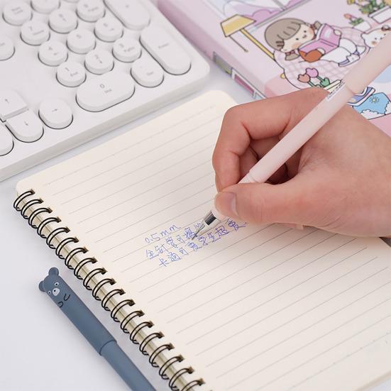 Erasable Gel Pens Fine Point 0.5mm Cartoon Design Rollerball Gel Ink Pens for Adult Kids Writing Calligraphy Note Taking