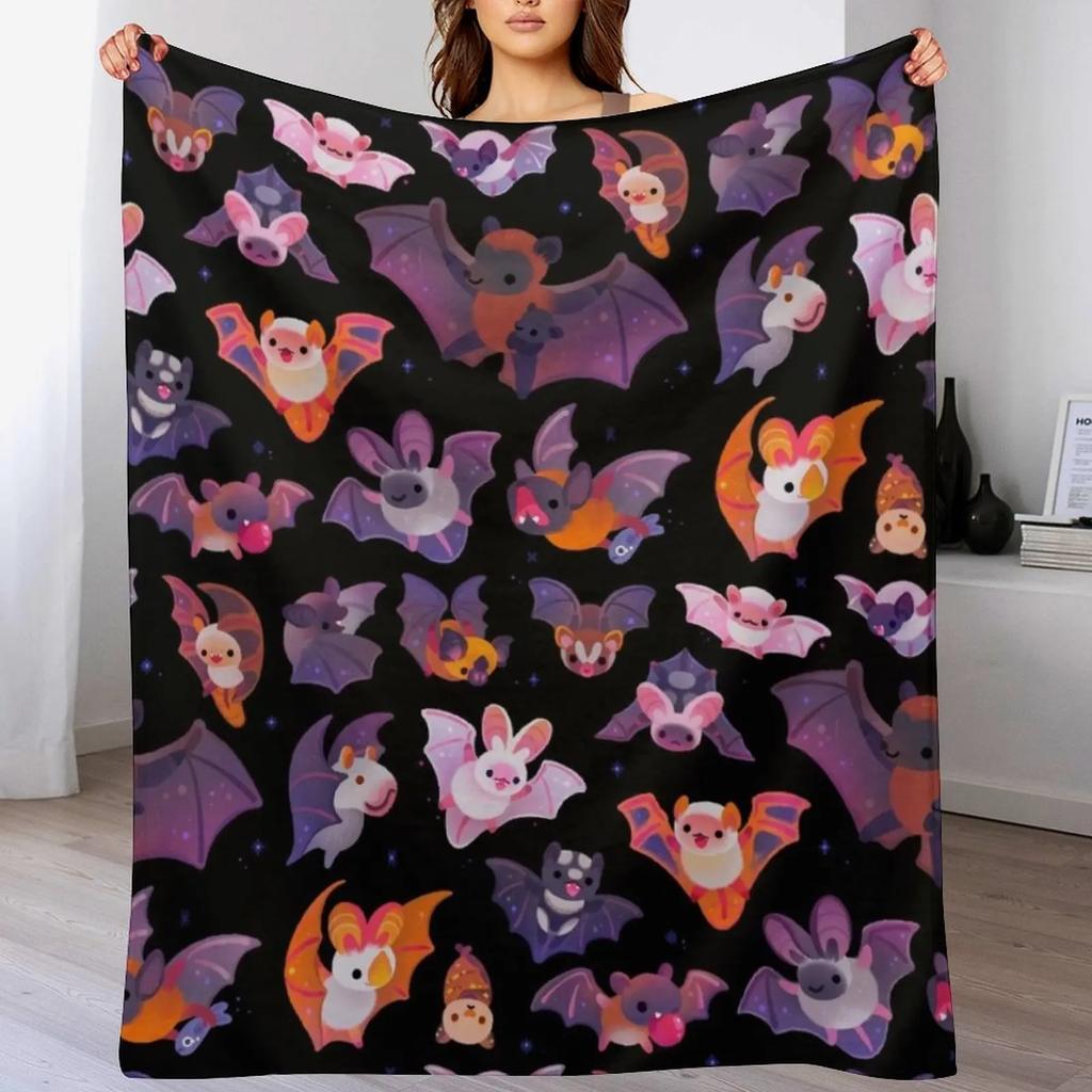 Bat Throw Blanket Warm Accent Blanket for Living Room Decoration