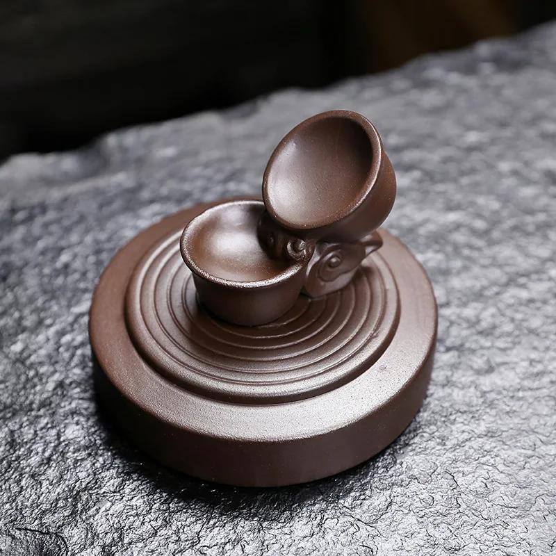 Керамические поделки Чайник Водопад Обратный поток Благовония Горелка Ветрозащитный тип Фиолетовая глина Благовония Кадильница Домашний декор Чайный питомец