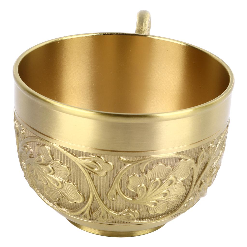 Brass T Cup Exquisite EmNaBossed Patterns Retro Europn Small Coffee Cup for Home Parties Housewarming Ceremony