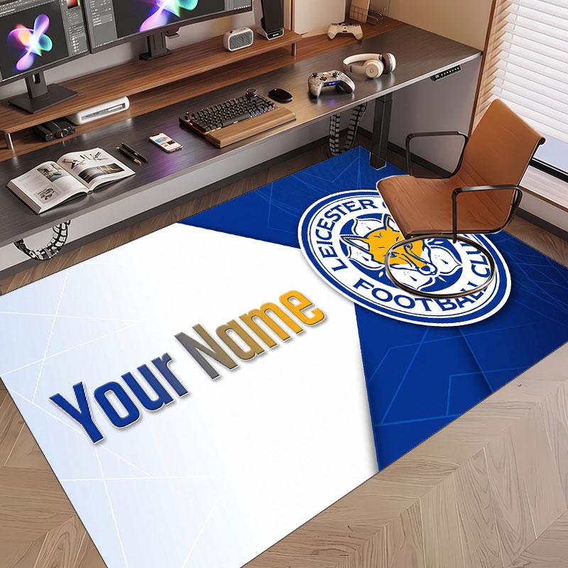 Custom Rug Leicester City Pattern Print Name Text Soft Non‑Slip Floor Carpet for Home Indoor Decoration