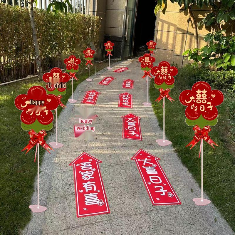 Rural Wedding Reception Road Sign Decoration Supplies