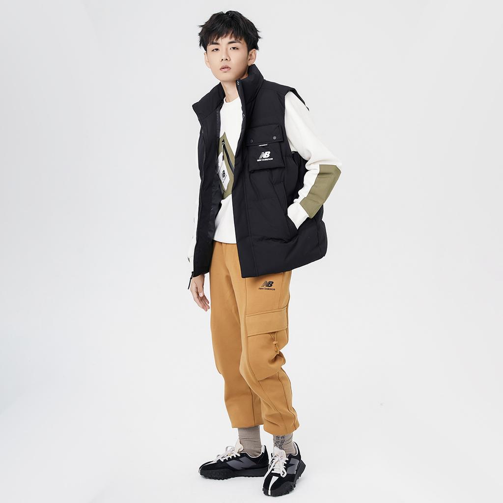 Men's New Balance Down Vests Unisex Black Stand Collar Moderate Other