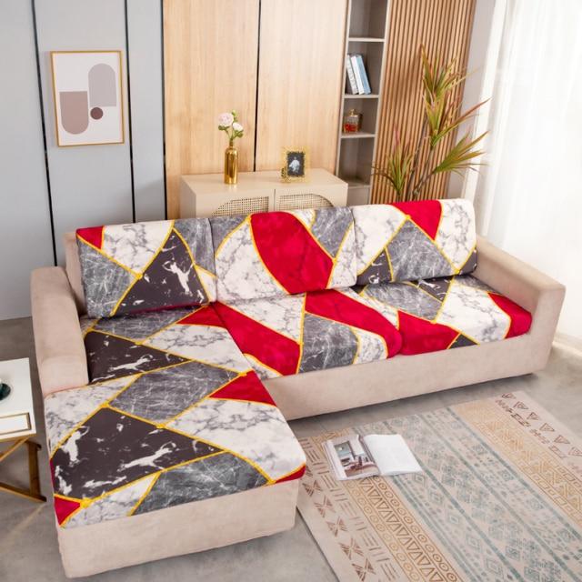 Чехол на диван с геометрическим принтом, эластичный, стрейч, защитный чехол для углового дивана, кресла, мебели, с дизайном легкой посадки