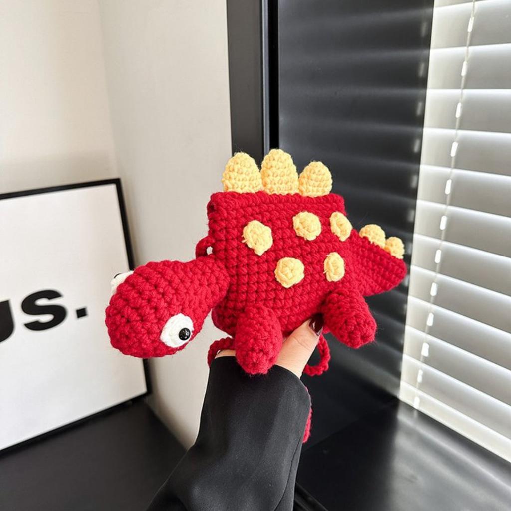 Сумка кроссбоди Динозавр, наплечные сумки, вязаные сумки для женщин - вязаная сумка для девочки, женщины