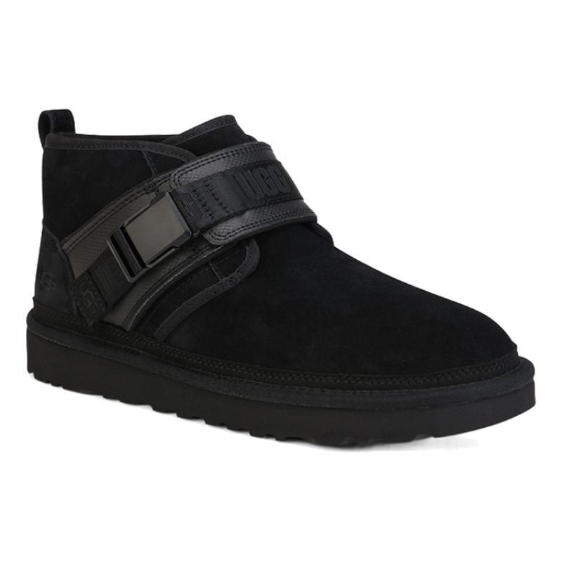 UGG Neumel Snapback Пряжка Флисовая подкладка Снежные ботинки Черные кроссовки 1118570-BLK