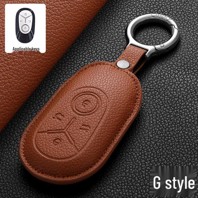 Geely Key Case Genuine Leather for Xingyue, Boyue, Galaxy, Xingyuan, Emgrand, Xingrui, Bin Yue, ICON, Bin Rui with Buckle