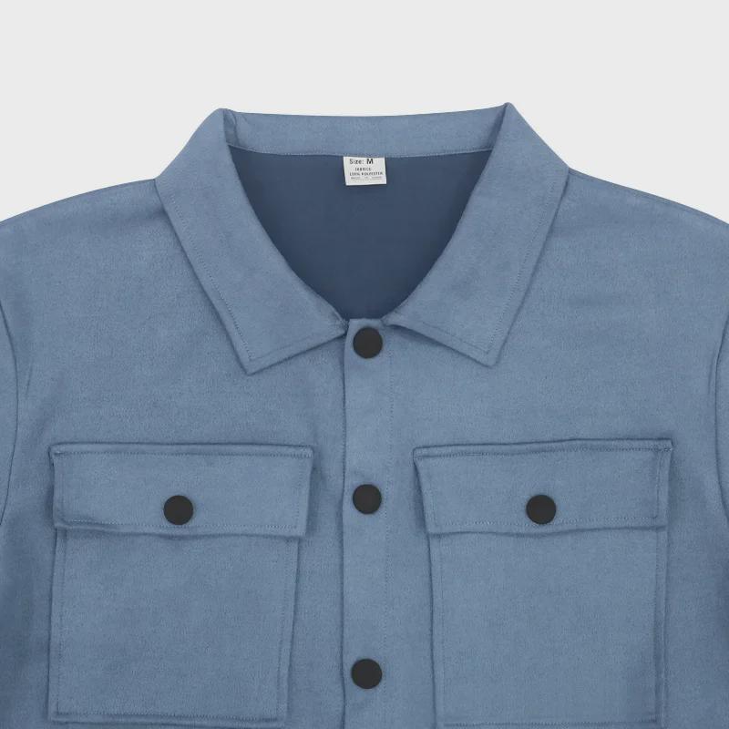 Men's Autumn/Winter Casual Suede Sports Suit - European/American Style