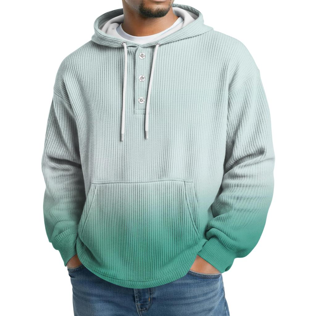 Men's Knit Hooded Sweatshirt Casual Long-Sleeve Sweatshirt