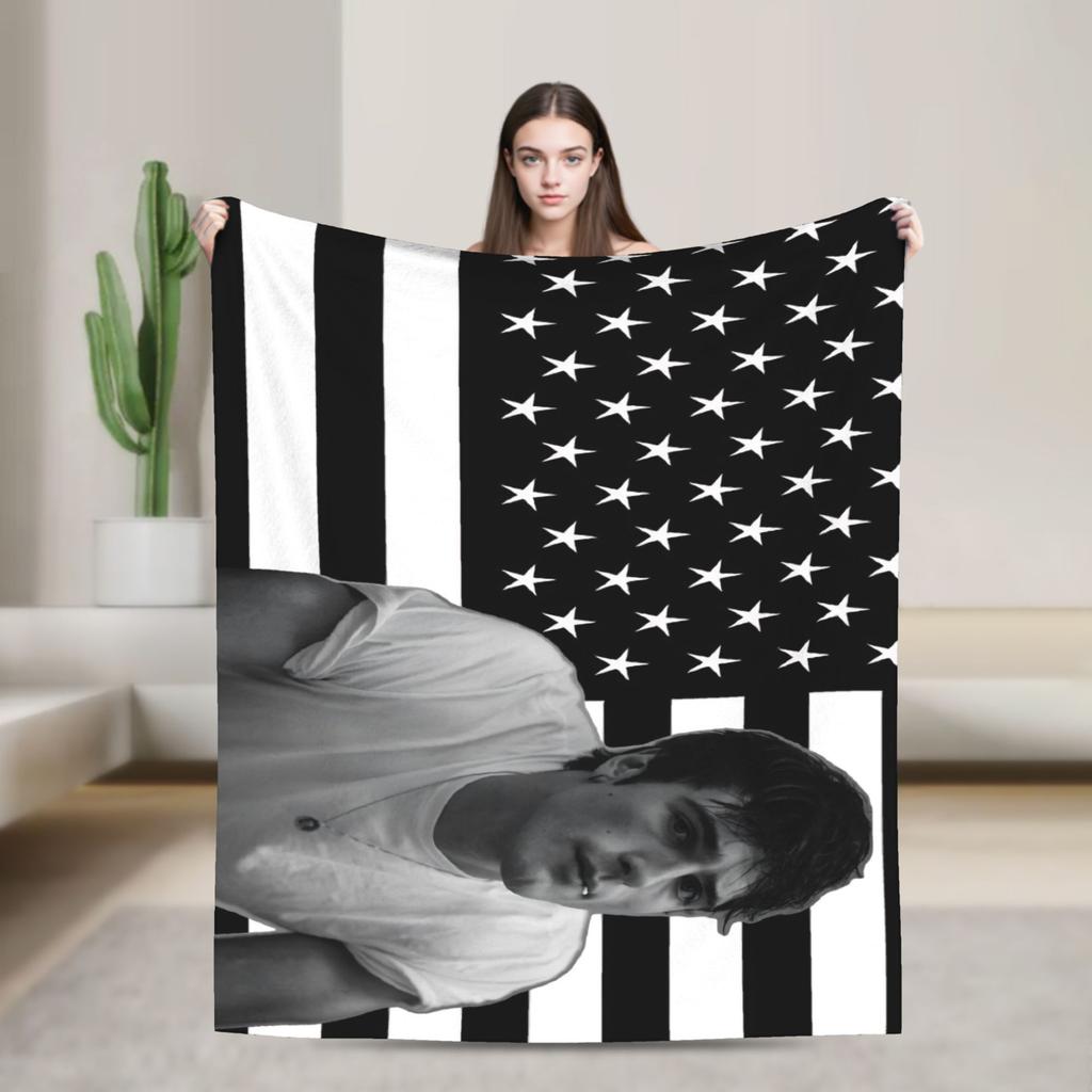 Jacob Elordi Actor Photo Collage Soft Warm Blankets Office Plush Throw Blanket Home Decor Flannel Bedspread Sofa Bed Cover