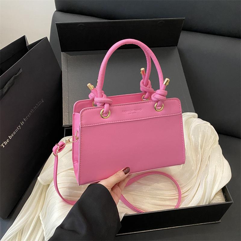 Large-capacity Bag Women's Versatile 2025 Spring and Summer Solid Color New Simple Shoulder Shopping Bag High-value Small Square Bag