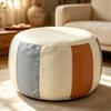 Unfilled Sofa Stool Cover PU Leather Storage Bag Space Saving Footstool Cover  Dorm Room