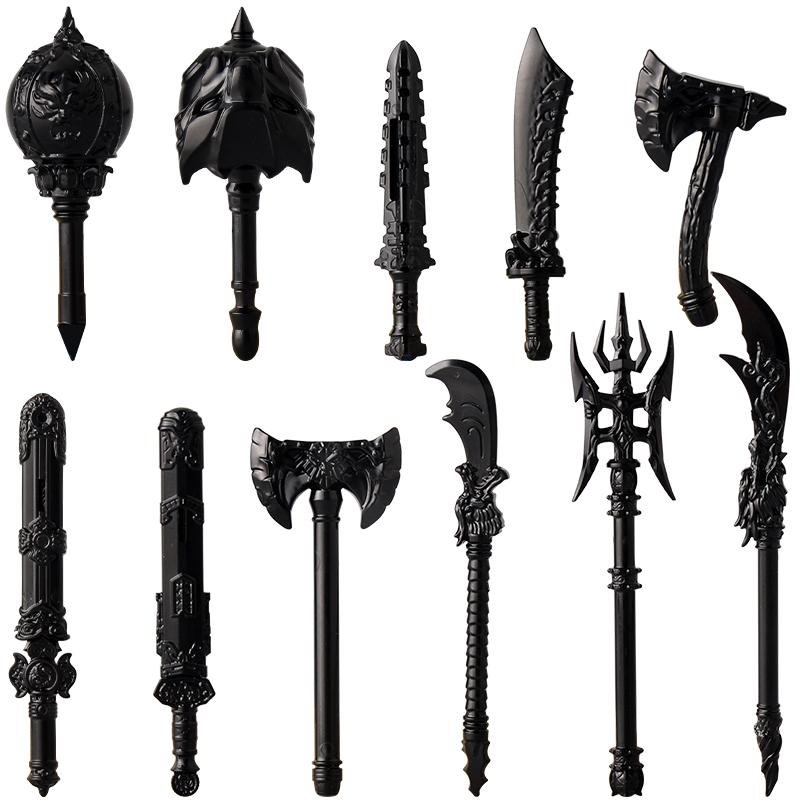 MOC Средневековые Строительные Блоки Персонаж Рыцарь Воин Набор Аксессуаров Шлем Наплечники Щит Лук Стрела Кирпич Подарок Игрушка X022